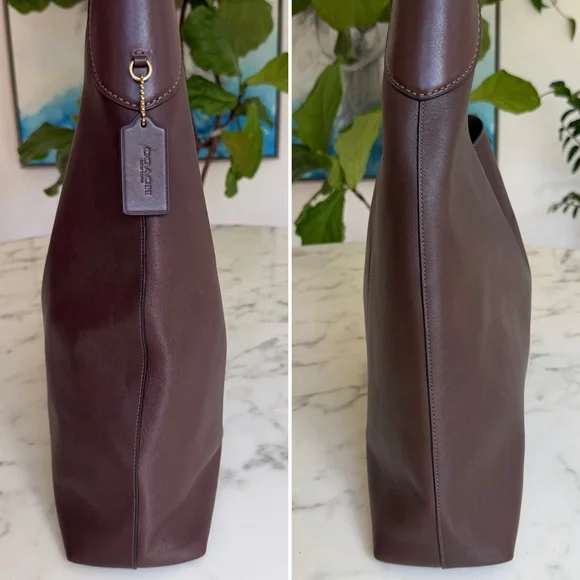 Coach Brooklyn Shoulder Bag 39 Maple Brown Brass XL Leather Shoulder Bag CU044 - Picture 5 of 16